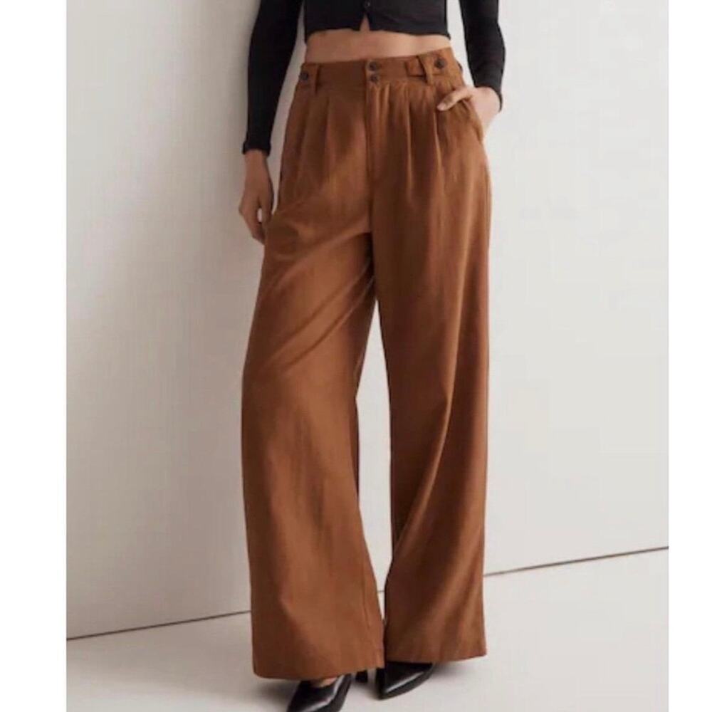Madewell The Harlow High Rise Wide Leg Trouser Pants Acorn Size 4